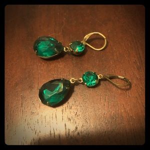 Emerald green earrings